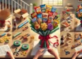 cara bikin buket snack dari kertas kado