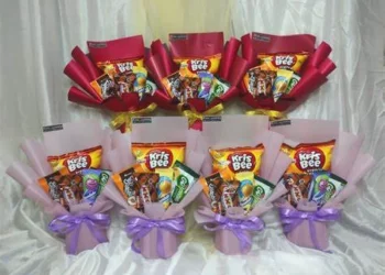 buket snack mini dari kertas kado