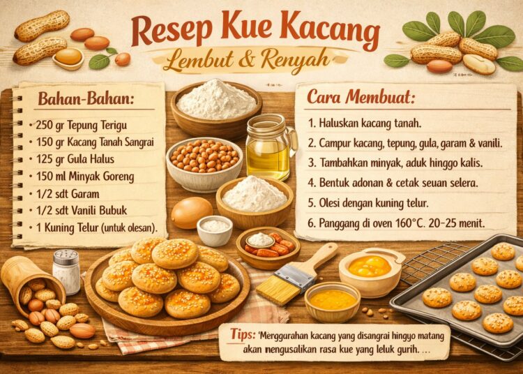Resep Kue Kacang Lembut