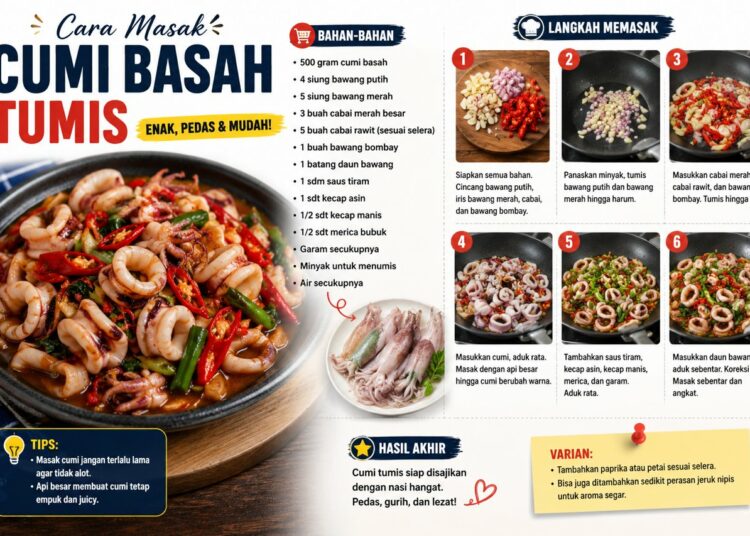 Cara Masak Cumi Basah Tumis