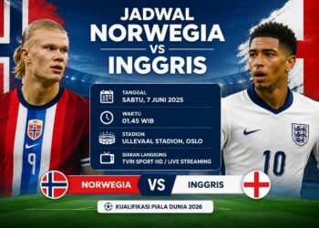 Jadwal Norwegia vs Inggris