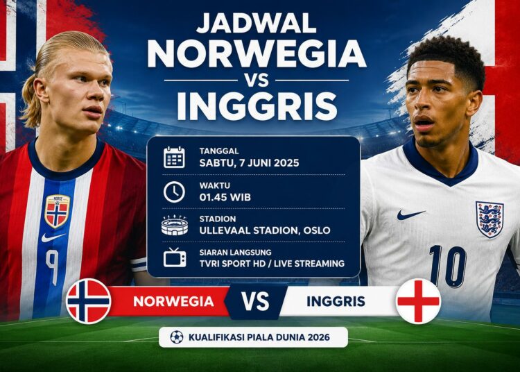 Jadwal Norwegia vs Inggris