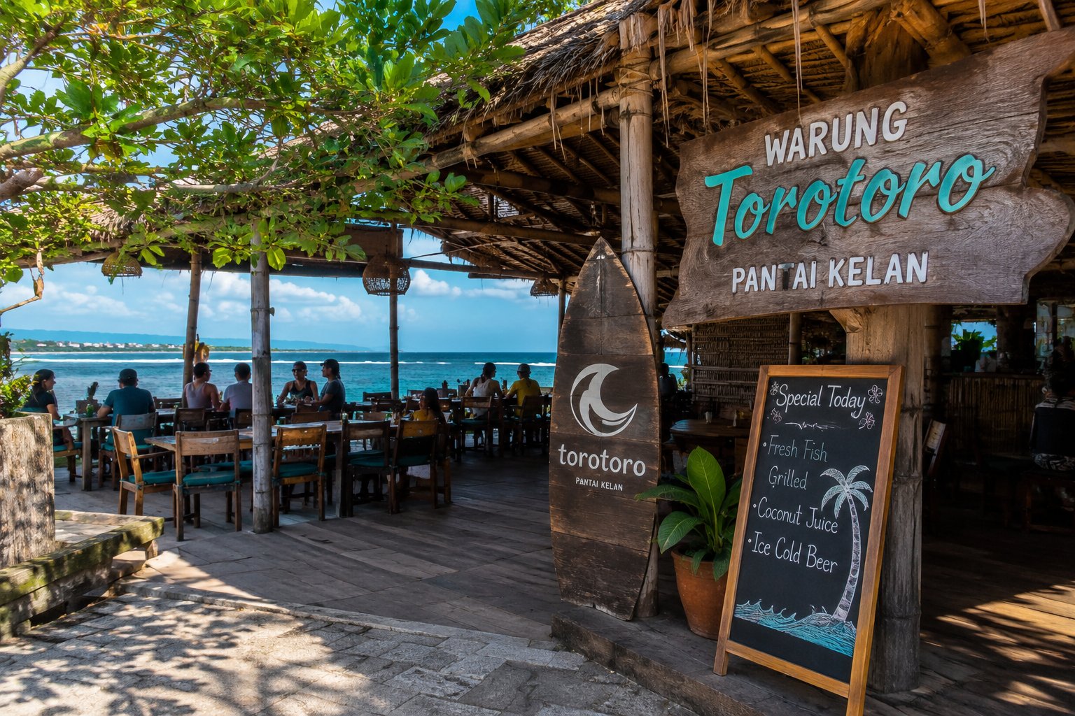 Warung Torotoro Pantai Kelan Bali Dengan View Laut