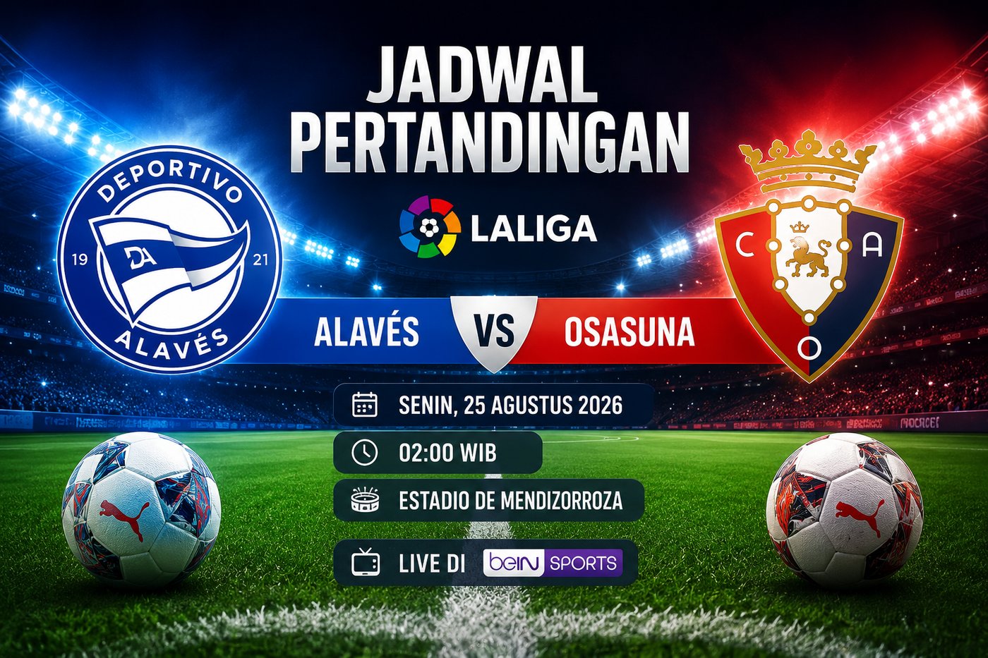 Jadwal Alaves vs Osasuna Jadi Laga Panas La Liga