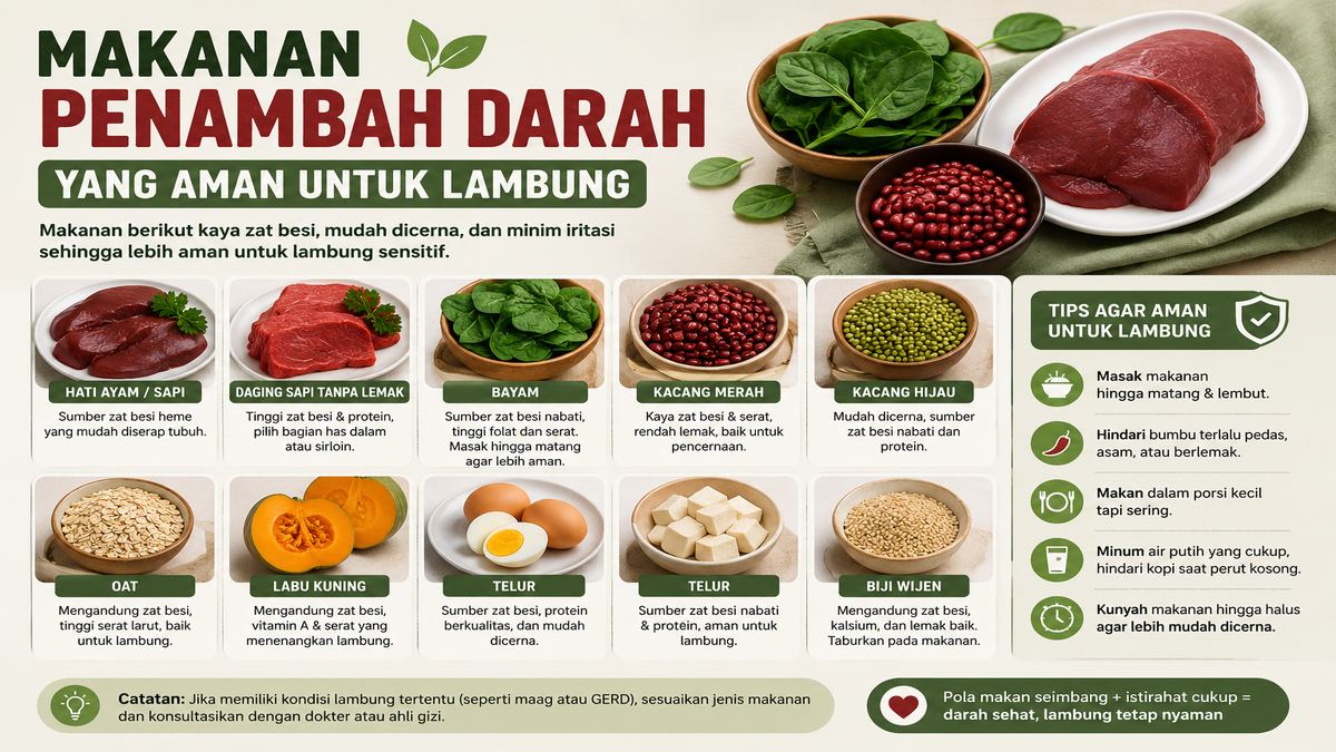 Makanan Penambah Darah Yang Aman Untuk Lambung