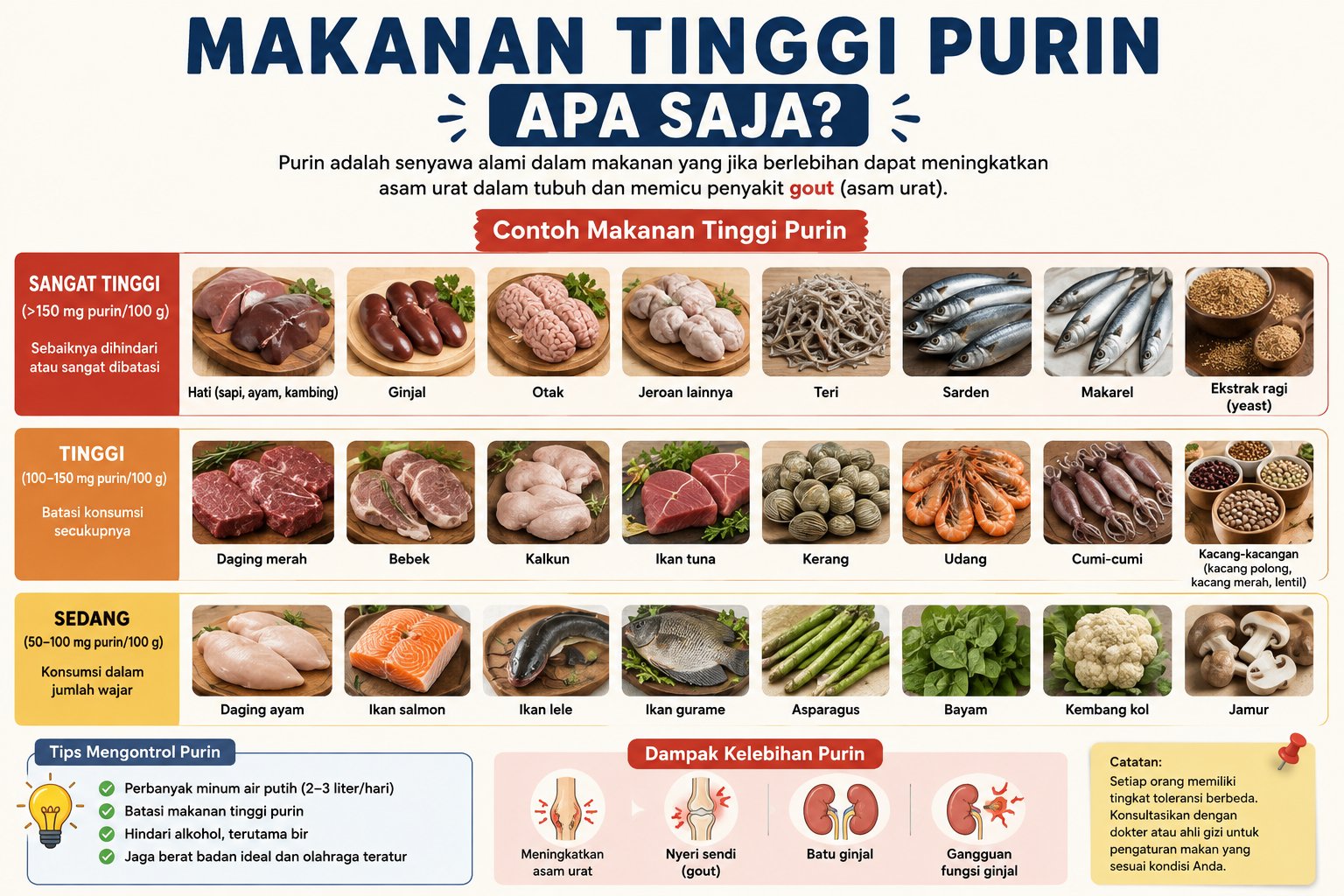 Makanan Tinggi Purin Apa Saja Yang Perlu Dihindari
