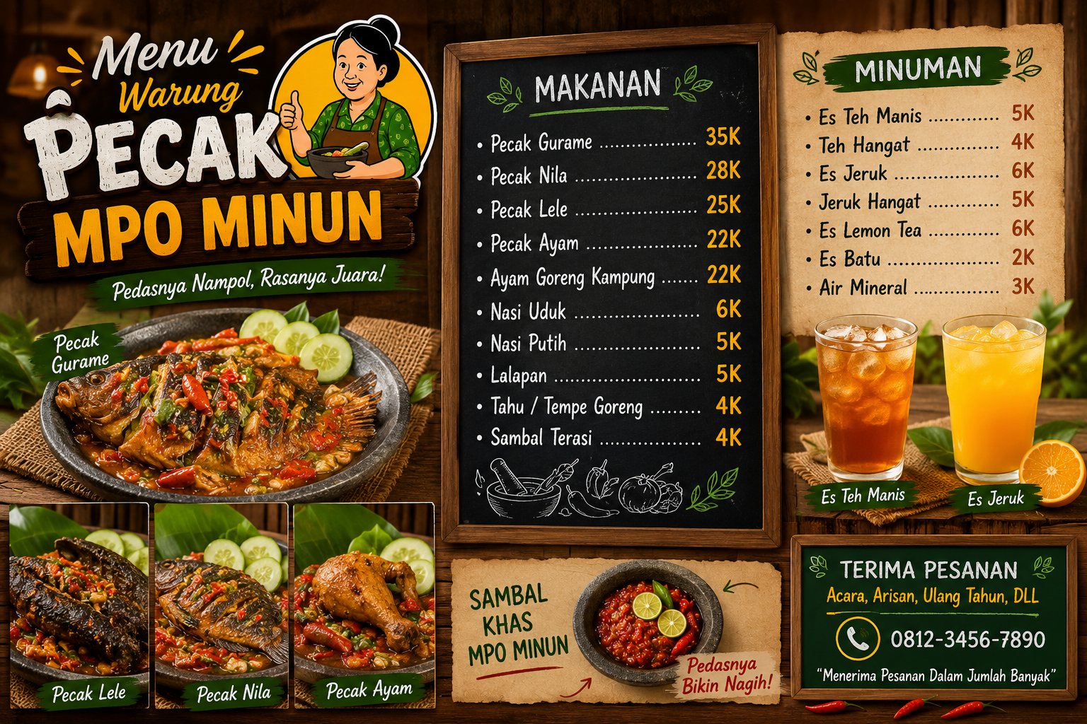 Menu Warung Pecak Mpo Minun Lezat Dan Viral