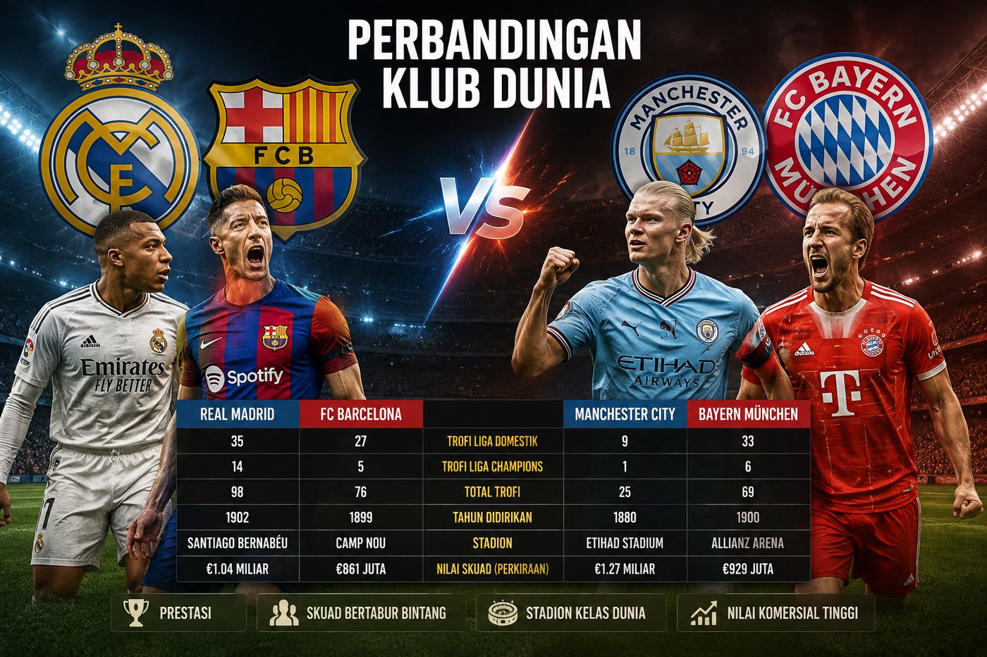 Perbandingan Klub Dunia dalam Sepak Bola Modern