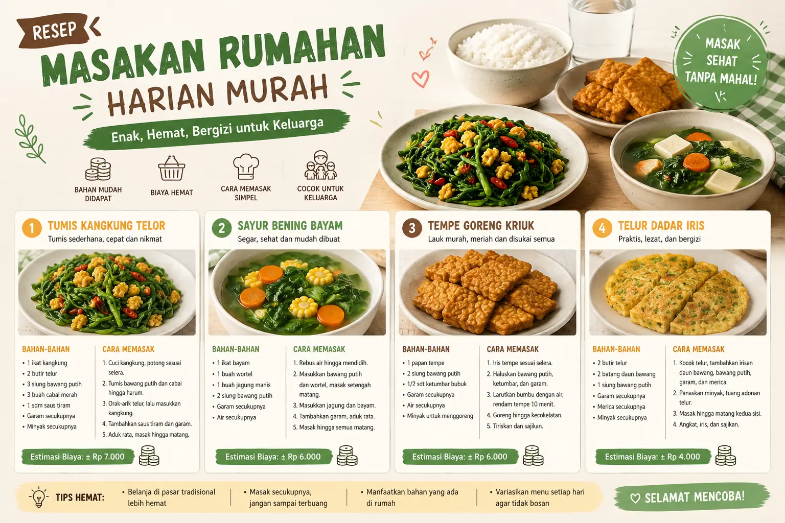 Resep Masakan Rumahan Harian Murah Praktis Dan Enak