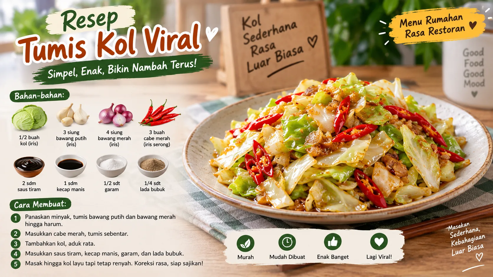 Resep Olahan Kol Viral Yang Mudah Dan Enak Di Rumah