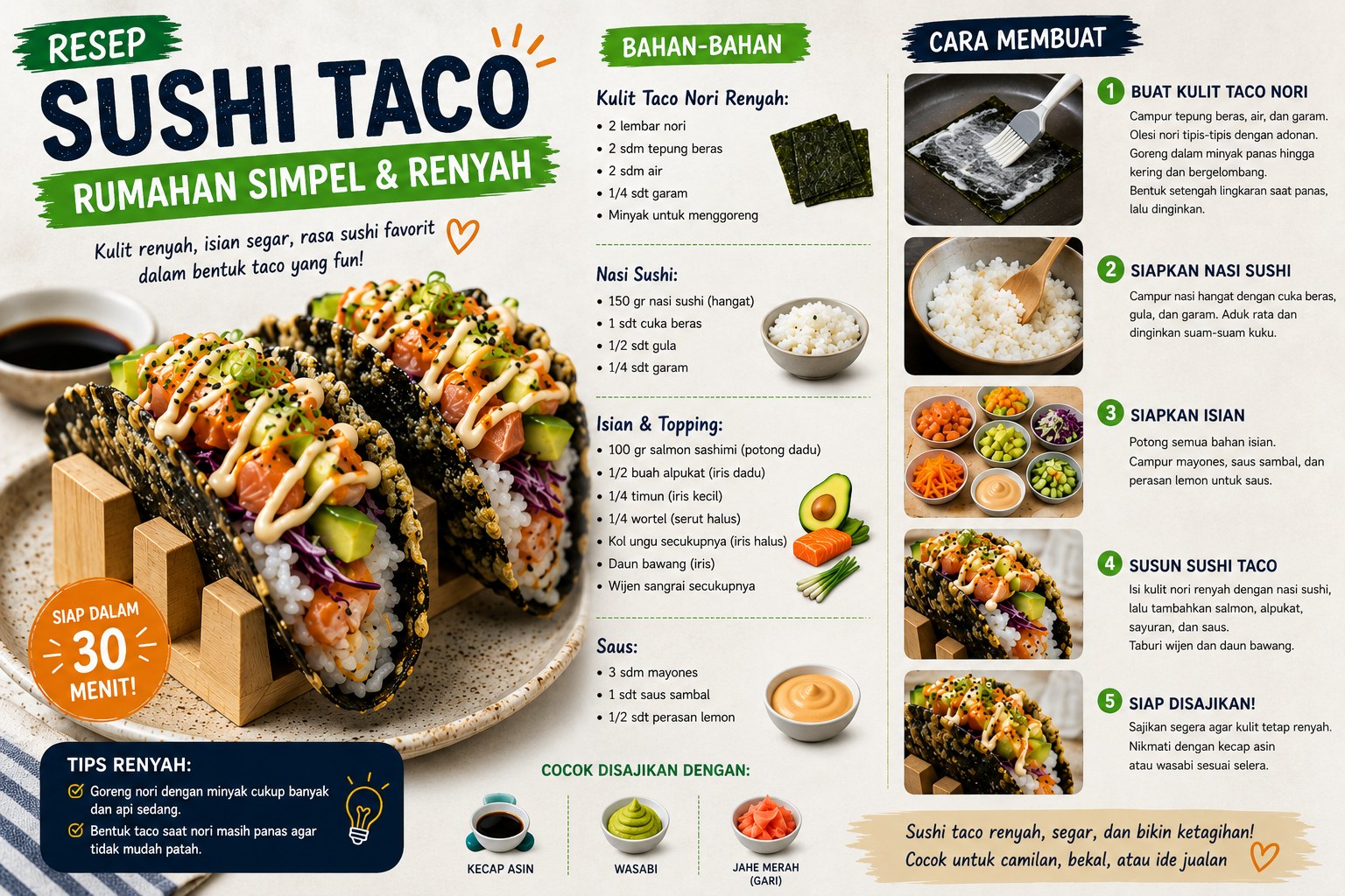 Resep Sushi Taco Rumahan Simpel Dan Renyah Anti Gagal